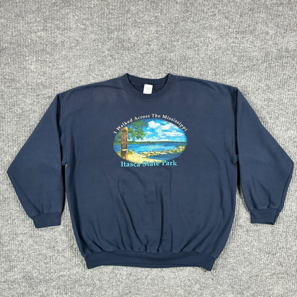 Itasca State Park Sweatshirt Gildan Ultra Blend 2XL Navy Mississippi Souvenir